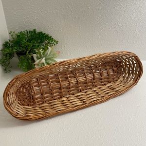 Vintage Wicker Basket—Oblong Shape